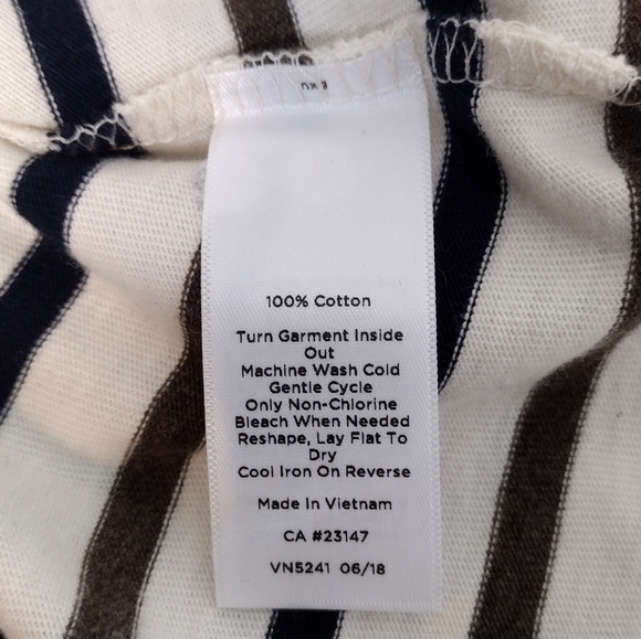 Talbots Petite Summer Striped Gold Glitter Polka Dot Pullover Long Sleeve Top - Picture 12 of 14